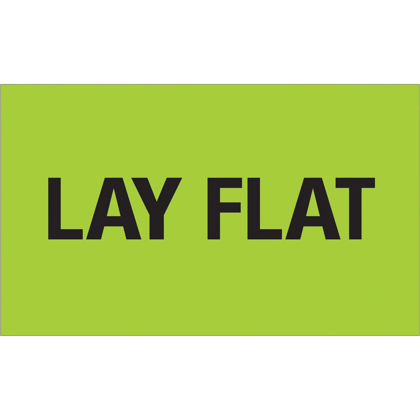 3 x 5" - "Lay Flat" (Fluorescent Green) Labels - DL1127 Box Packaging Partner