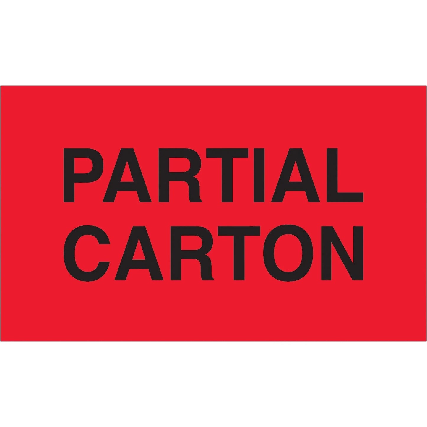 3 x 5" - "Partial Carton" (Fluorescent Red) Labels - DL1760 Box Packaging Partner