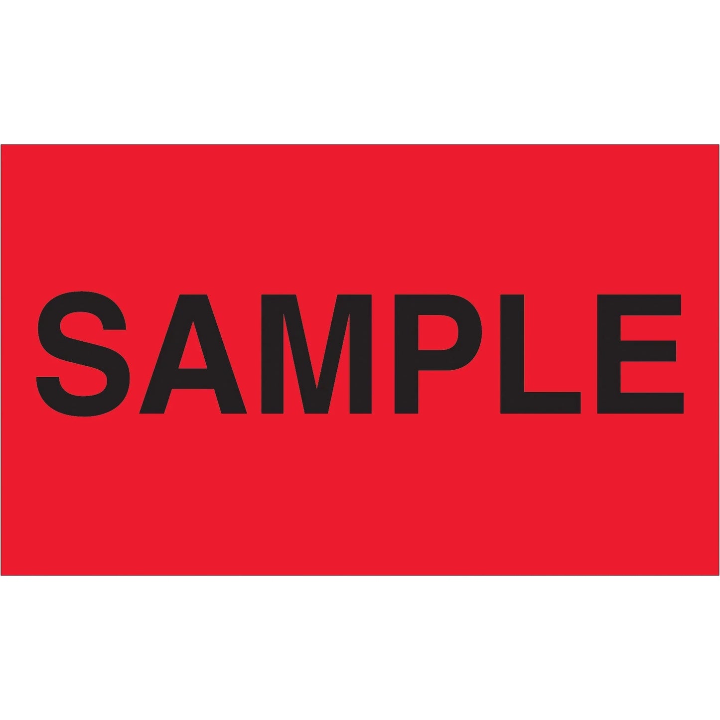 3 x 5" - "Sample" (Fluorescent Red) Labels - DL2781 Box Packaging Partner