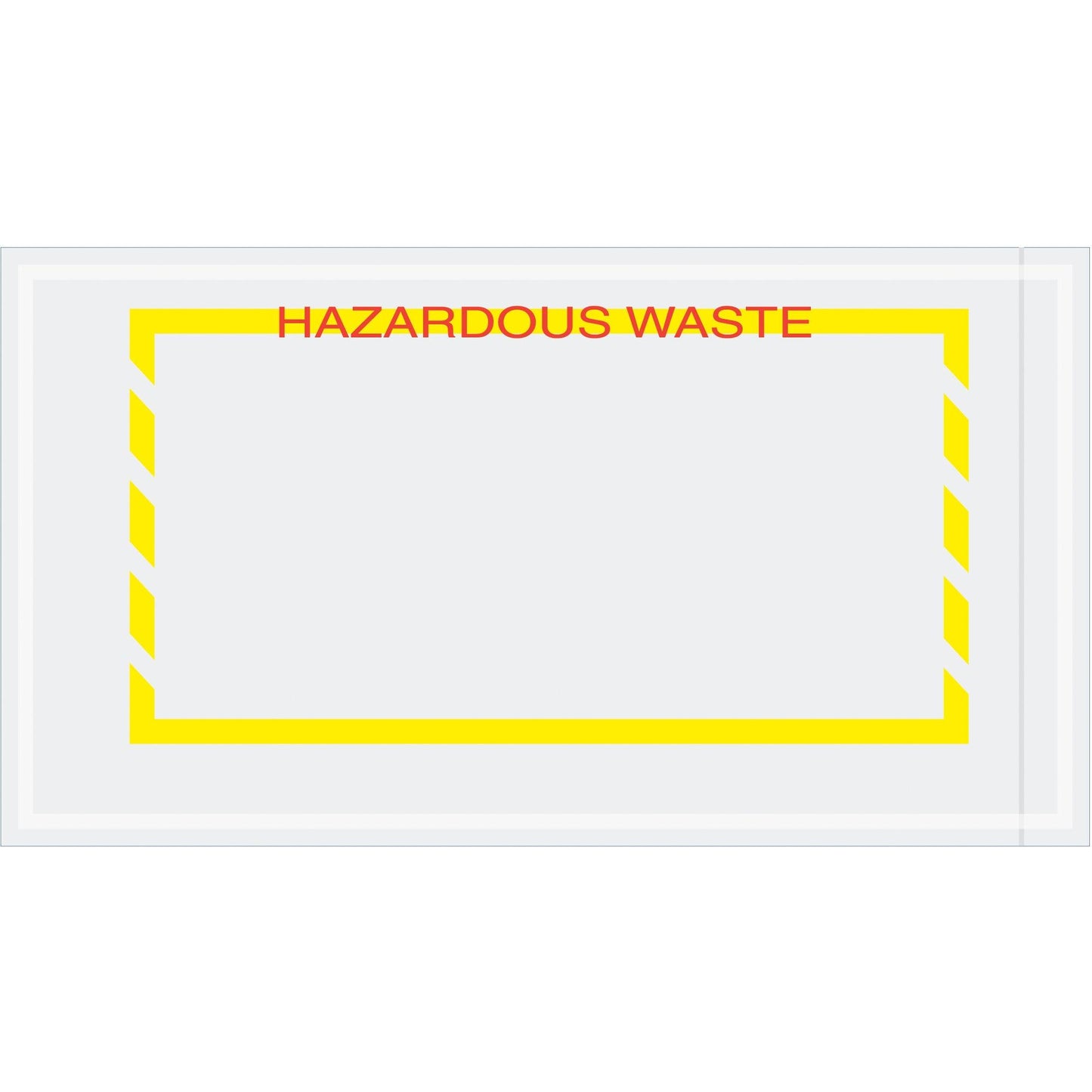 5 1/2 x 10" Yellow Border "Hazardous Waste" Document Envelopes - PL482