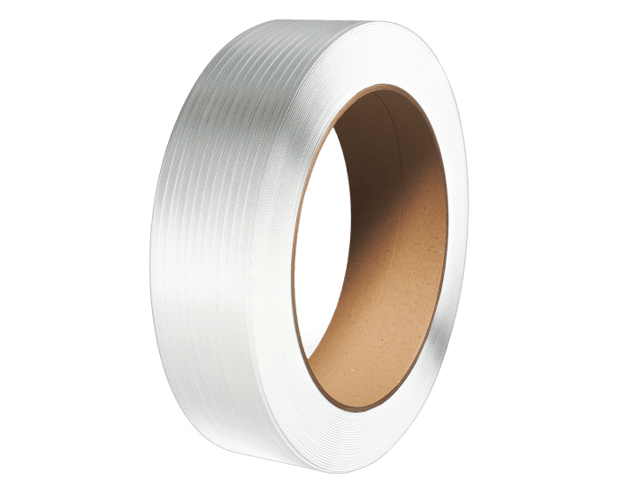 Polypropylene Strapping, White, Machine Grade - 3/8" X .024", 12900' - 117632