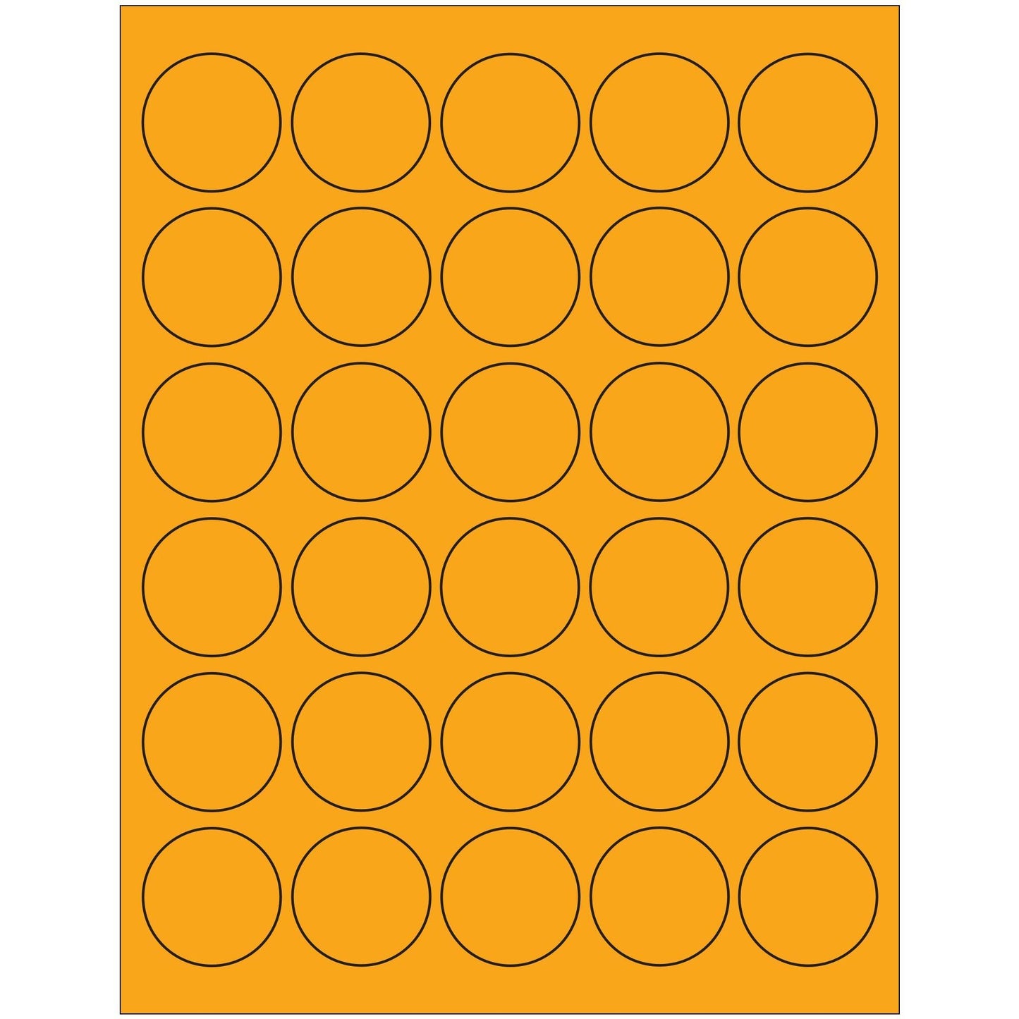 1 1/2" Fluorescent Orange Circle Laser Labels - LL192OR