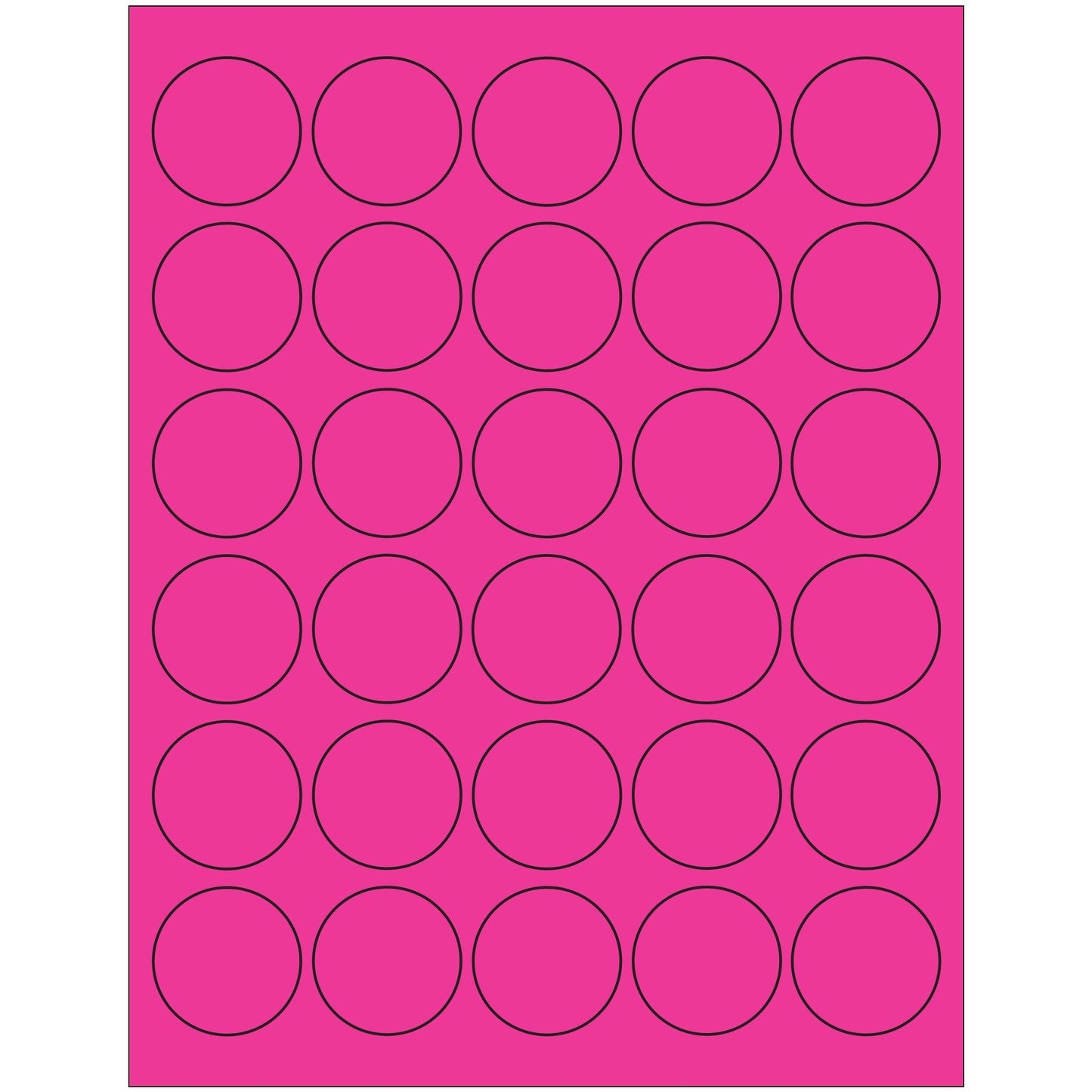 1 1/2" Fluorescent Pink Circle Laser Labels - LL192PK