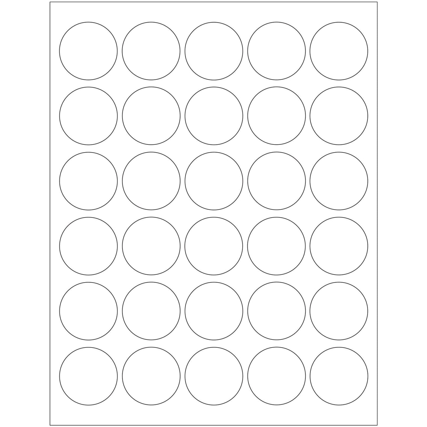 1 1/2" White Circle Laser Labels - LL143