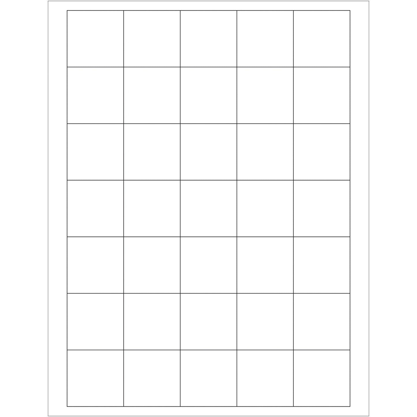 1 1/2 x 1 1/2" White Removable Rectangle Laser Labels - LL272