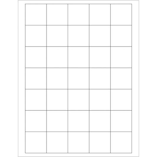 1 1/2 x 1 1/2" White Removable Rectangle Laser Labels - LL272