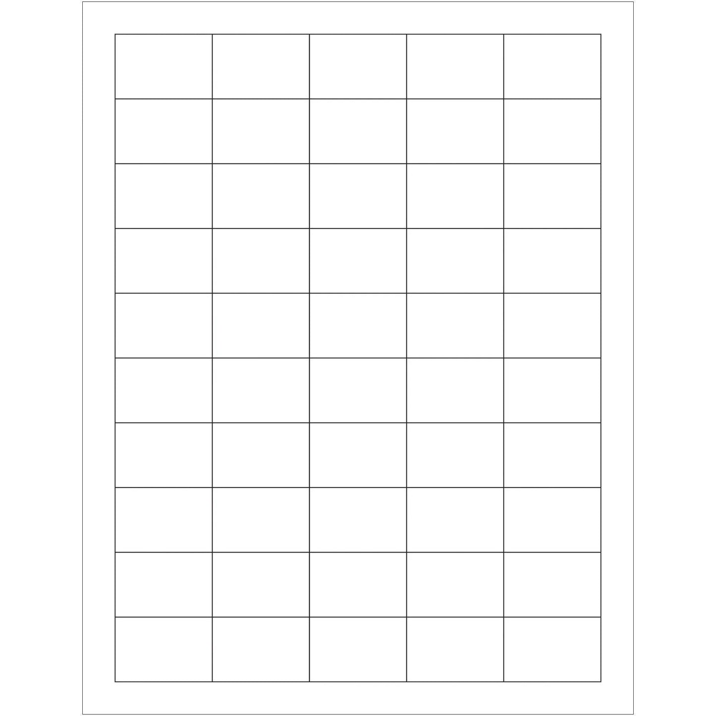 1 1/2 x 1" Glossy White Rectangle Laser Labels - LL212 Box Packaging Partner