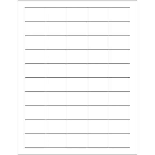 1 1/2 x 1" Glossy White Rectangle Laser Labels - LL212 Box Packaging Partner