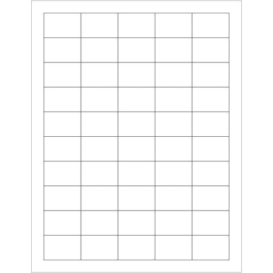 1 1/2 x 1" Glossy White Rectangle Laser Labels - LL212