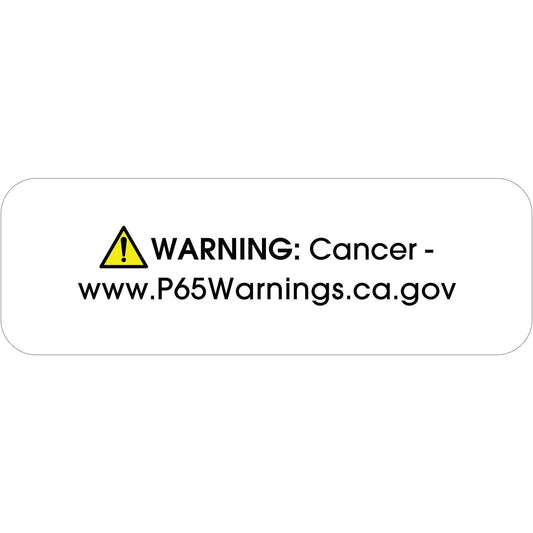 1 1/2 x 1/2" - "Warning: Cancer - " Prop 65 Labels - DL4500