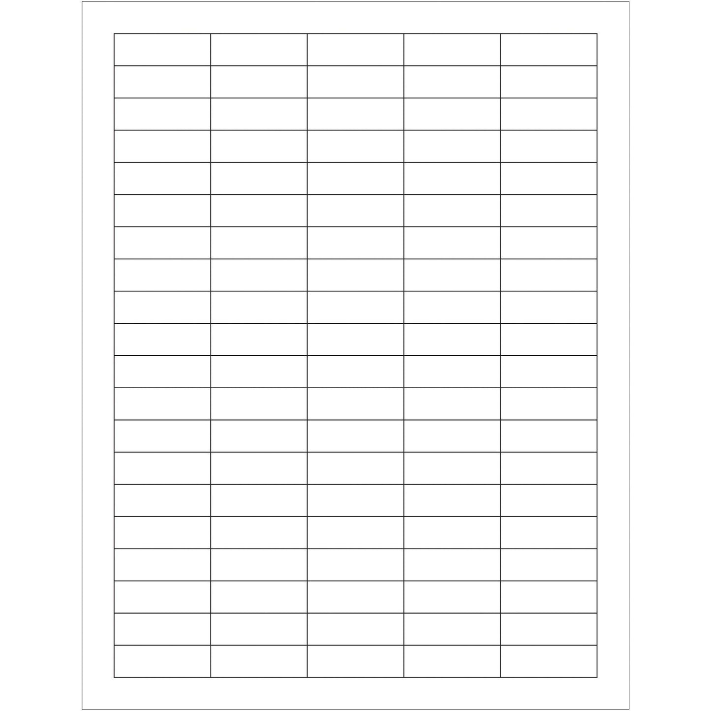 1 1/2 x 1/2" White Rectangle Laser Labels - LL106