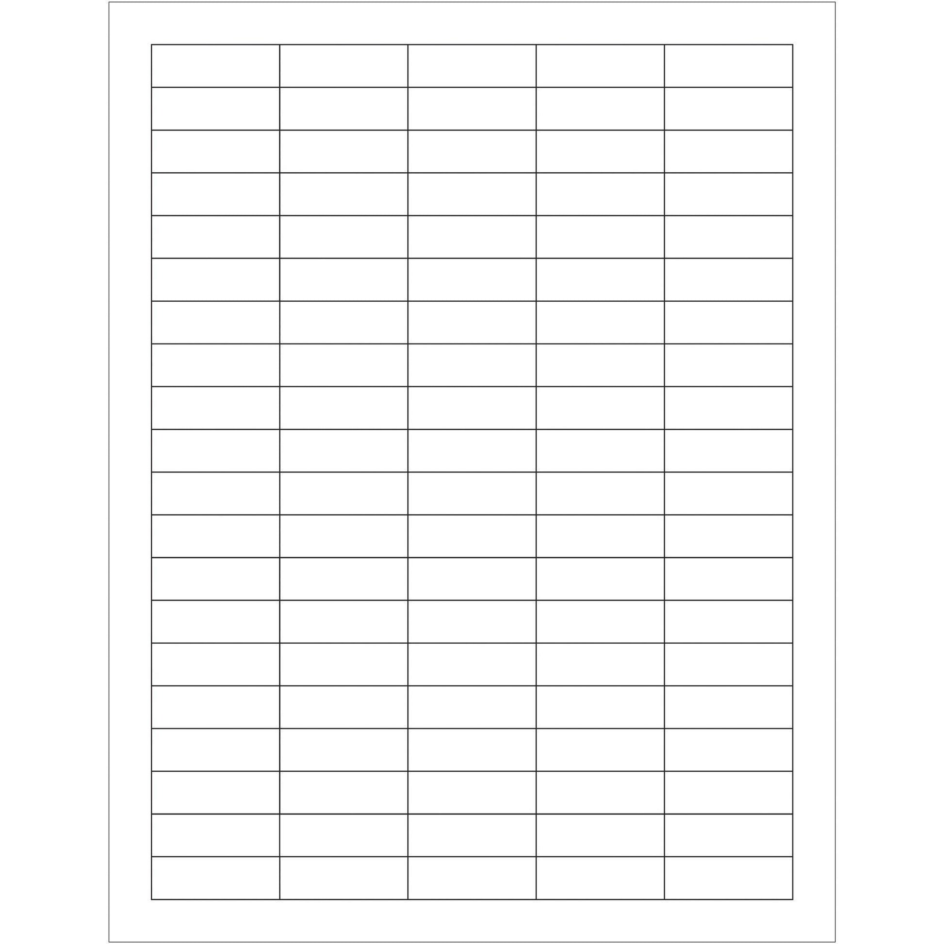 1 1/2 x 1/2" White Rectangle Laser Labels - LL106