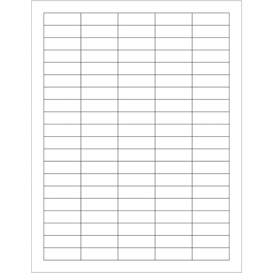 1 1/2 x 1/2" White Rectangle Laser Labels - LL106