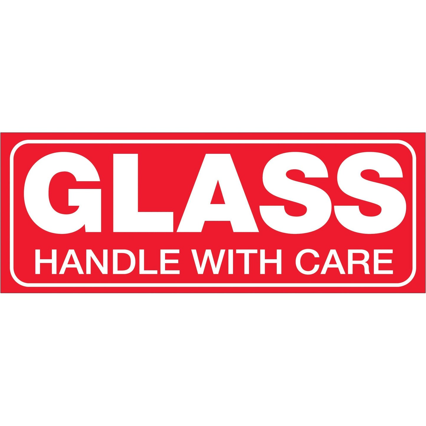 1 1/2 x 4" - "Glass - Handle With Care" Labels - SCL204R