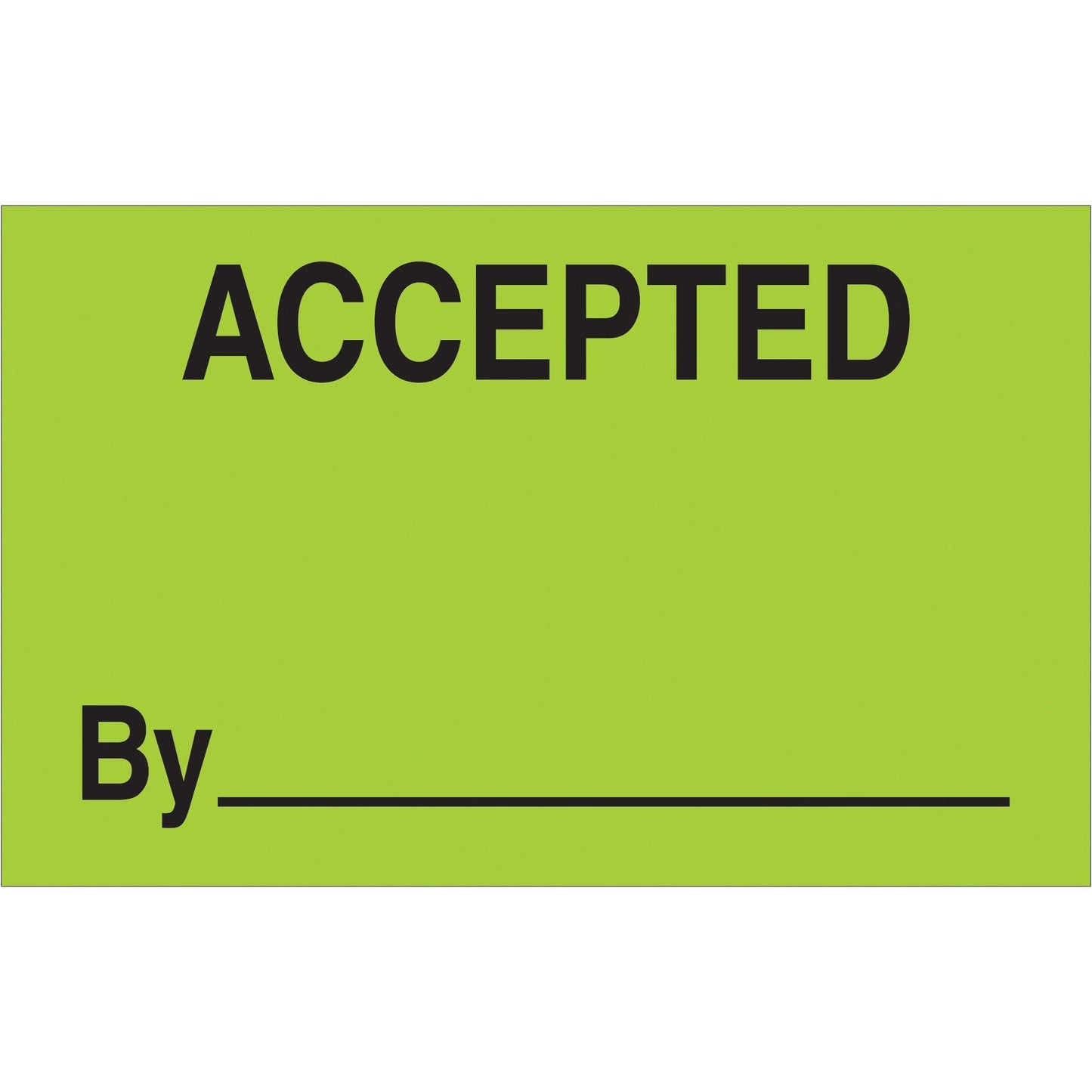 1 1/4 x 2" - "Accepted By" (Fluorescent Green) Labels - DL1179