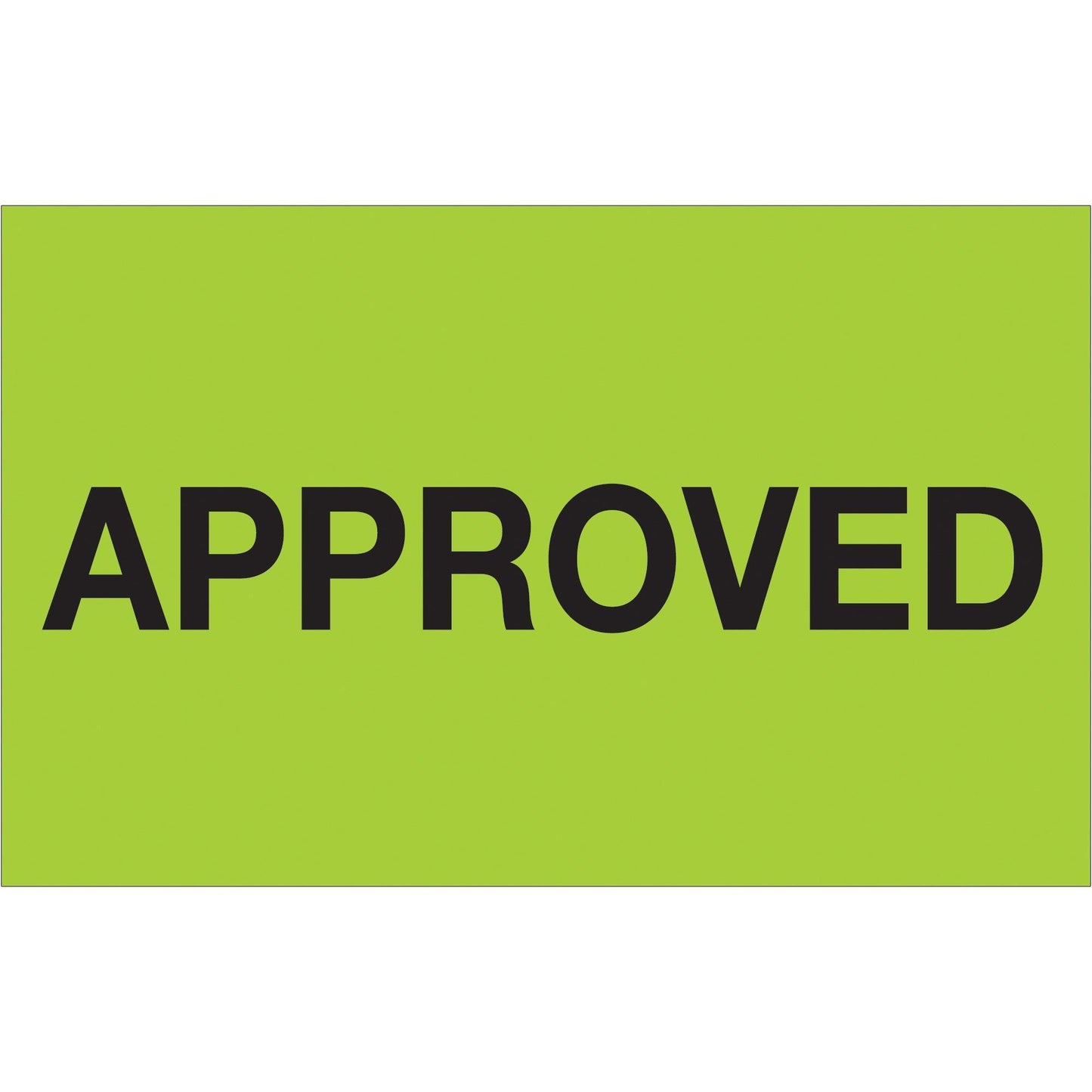 1 1/4 x 2" - "Approved" (Fluorescent Green) Labels - DL1153