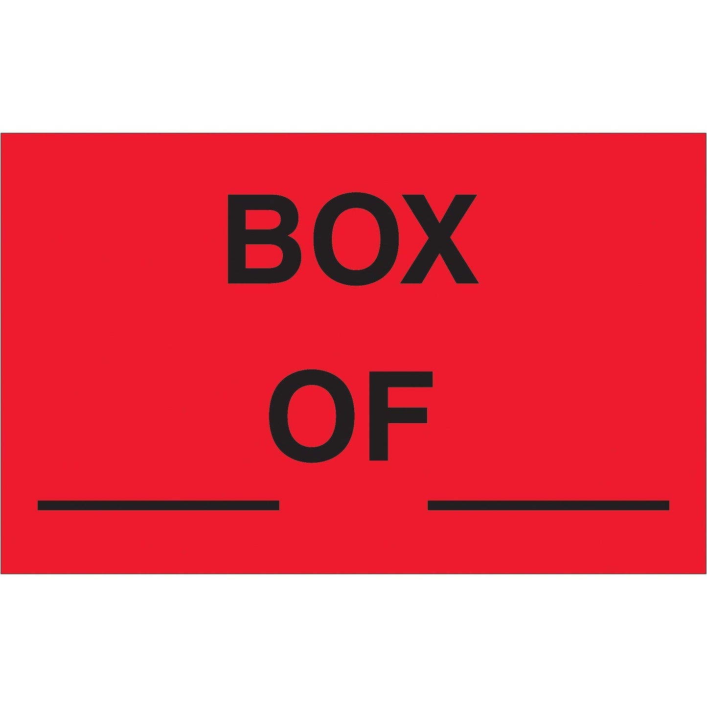 1 1/4 x 2" - "Box ___ Of ___" (Fluorescent Red) Labels - DL1158