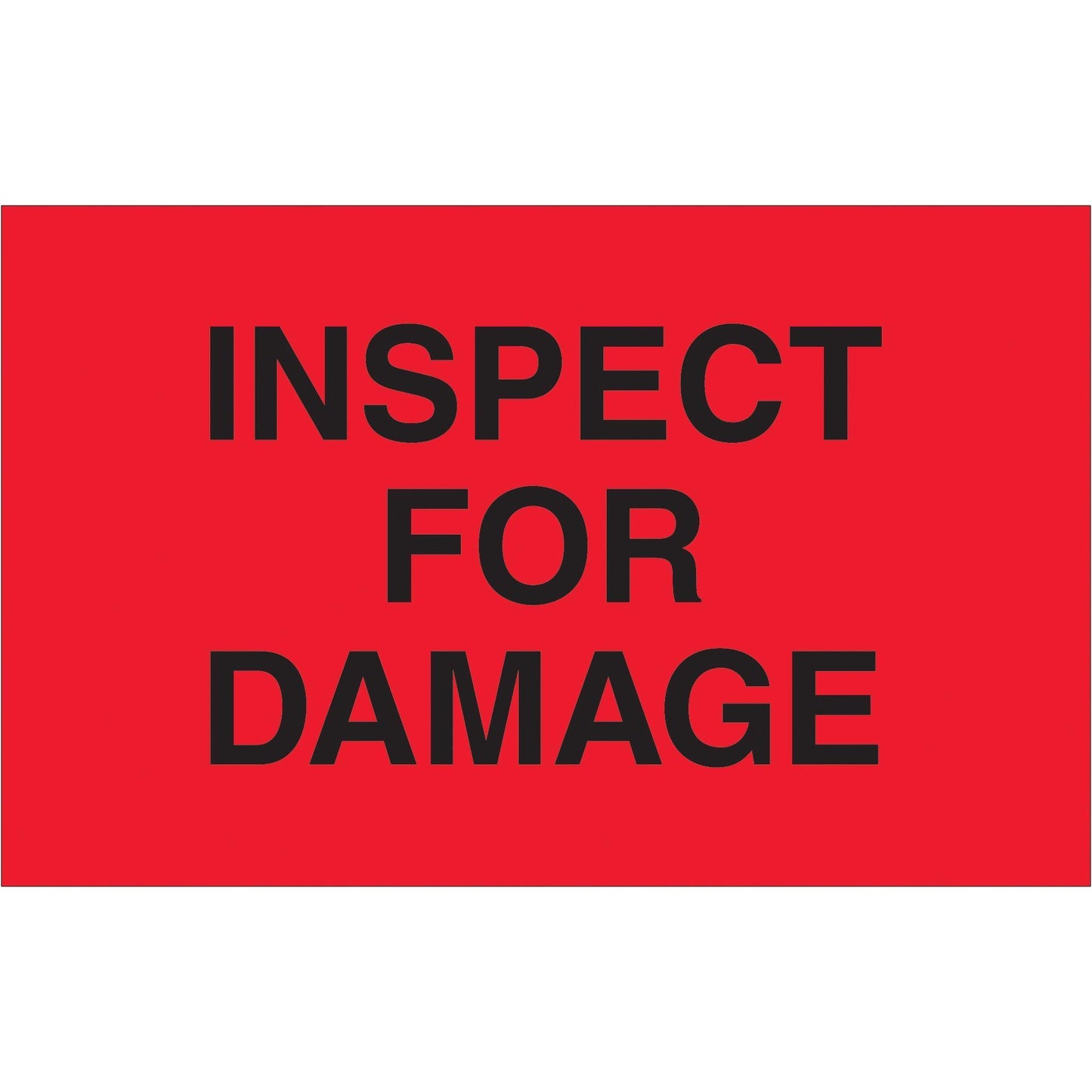 1 1/4 x 2" - "Inspect For Damage" (Fluorescent Red) Labels - DL1165