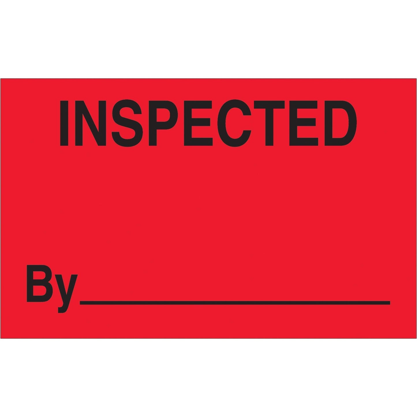 1 1/4 x 2" - "Inspected" (Fluorescent Red) Labels - DL1182