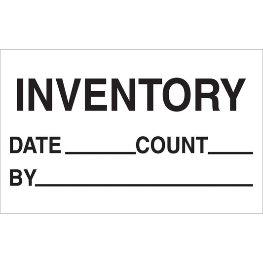 1 1/4 x 2" - "Inventory - Date - Count - By" Labels - DL1181