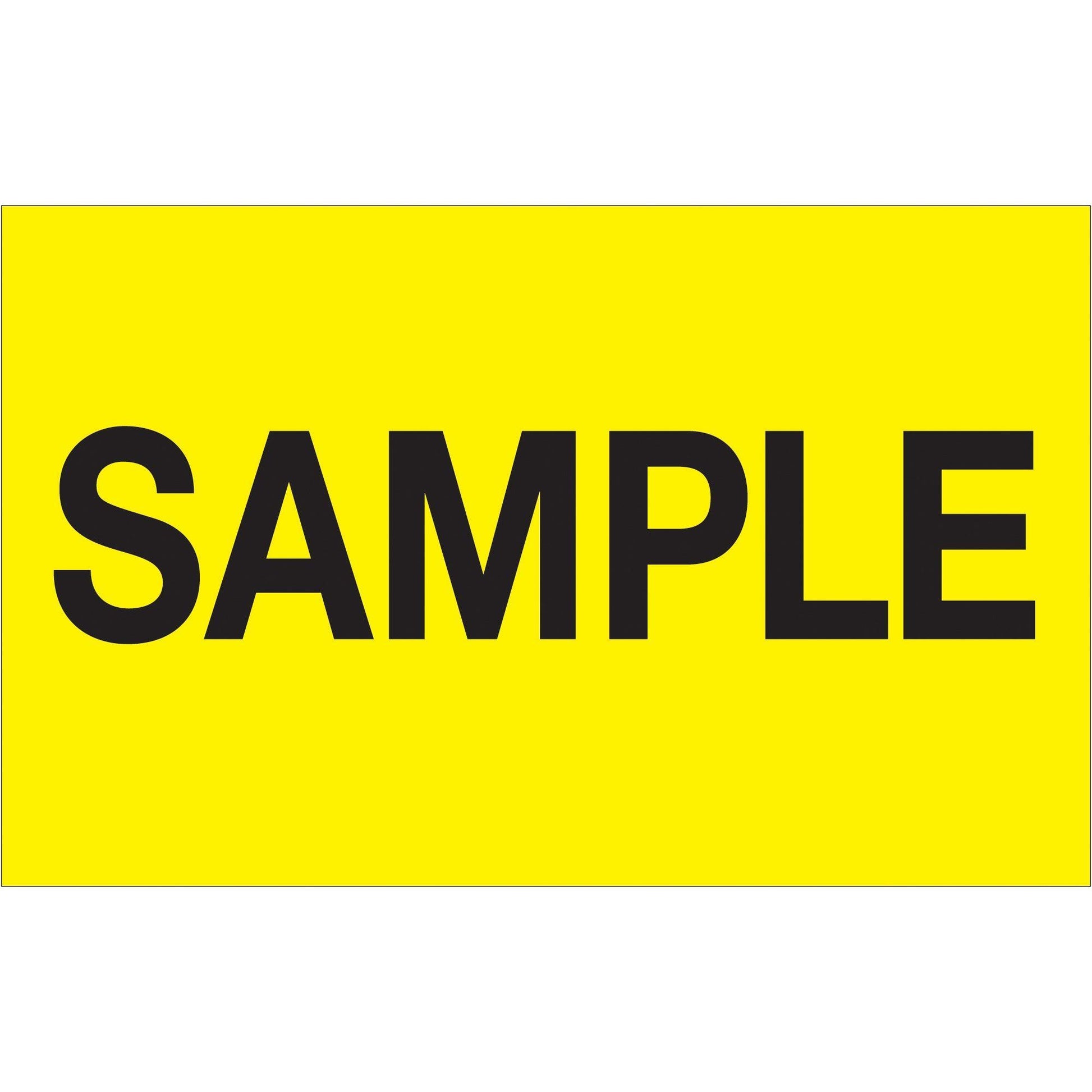 1 1/4 x 2" - "Sample" (Fluorescent Yellow) Labels - DL1156