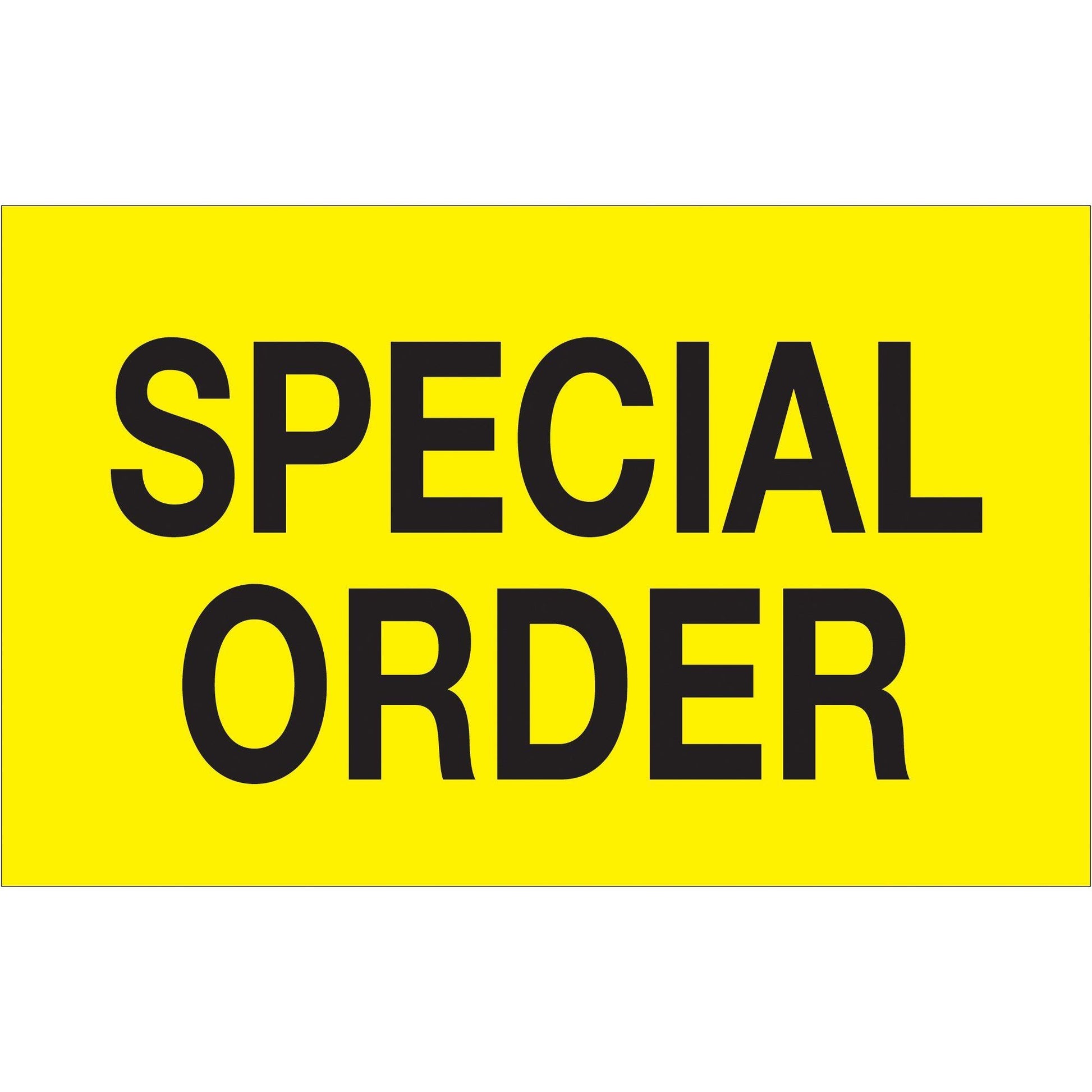 1 1/4 x 2" - "Special Order" (Fluorescent Yellow) Labels - DL1167