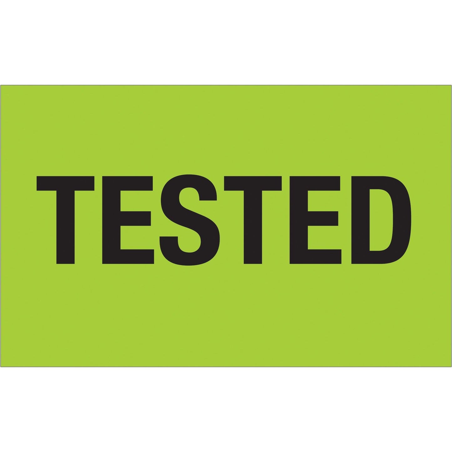 1 1/4 x 2" - "Tested" (Fluorescent Green) Labels - DL1159