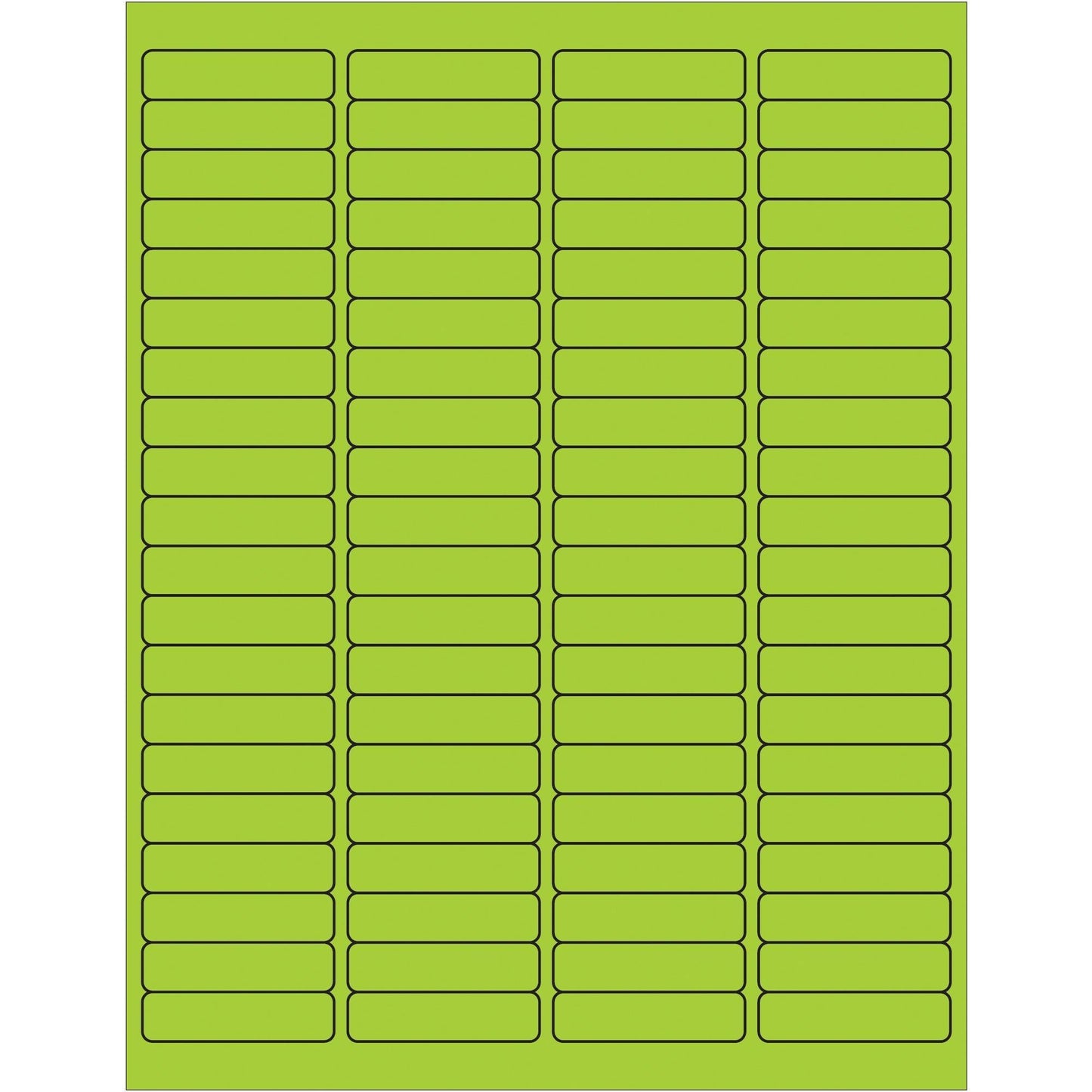 1 15/16 x 1/2" Fluorescent Green Rectangle Laser Labels - LL171GN