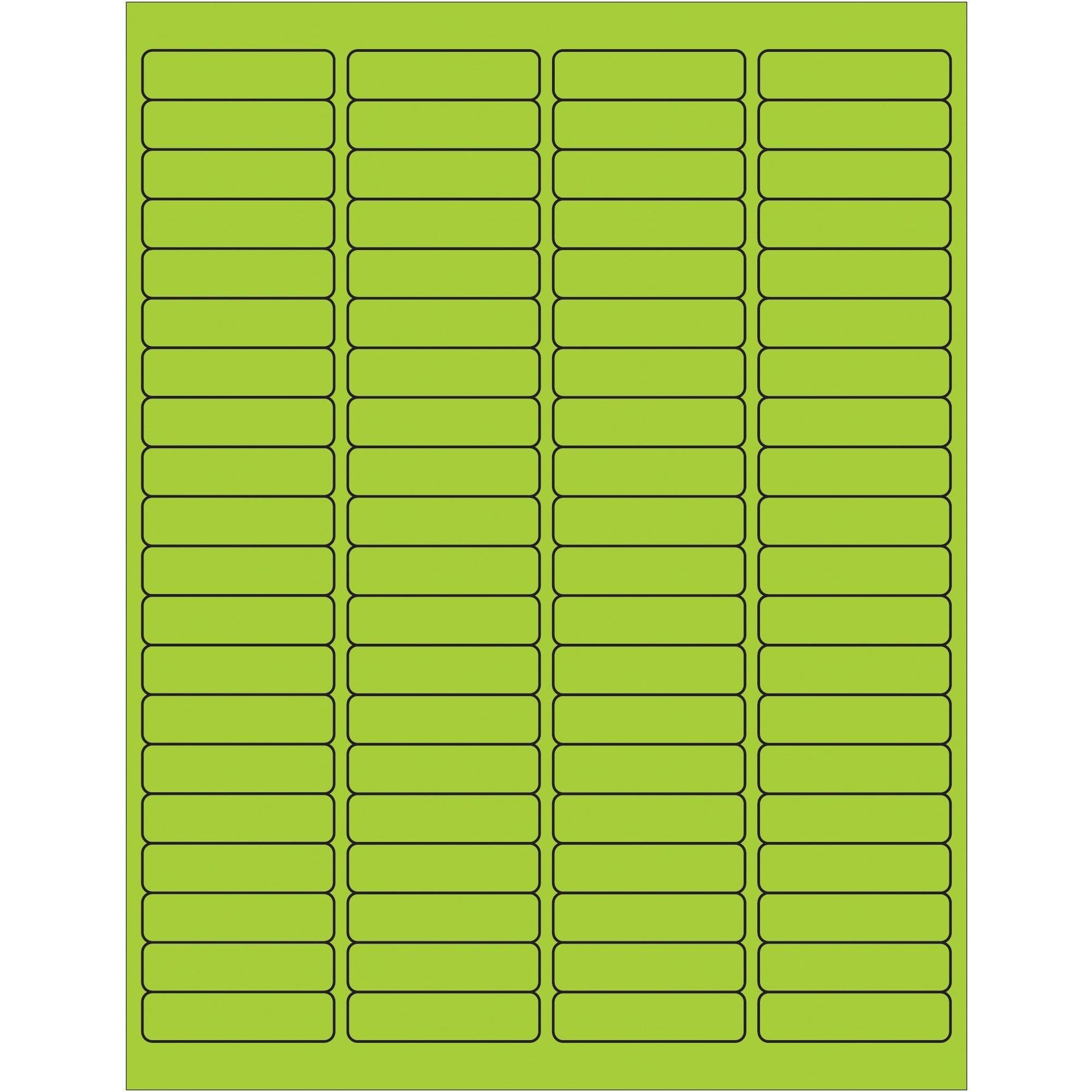 1 15/16 x 1/2" Fluorescent Green Rectangle Laser Labels - LL171GN