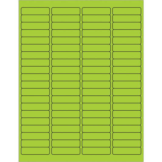 1 15/16 x 1/2" Fluorescent Green Rectangle Laser Labels - LL171GN