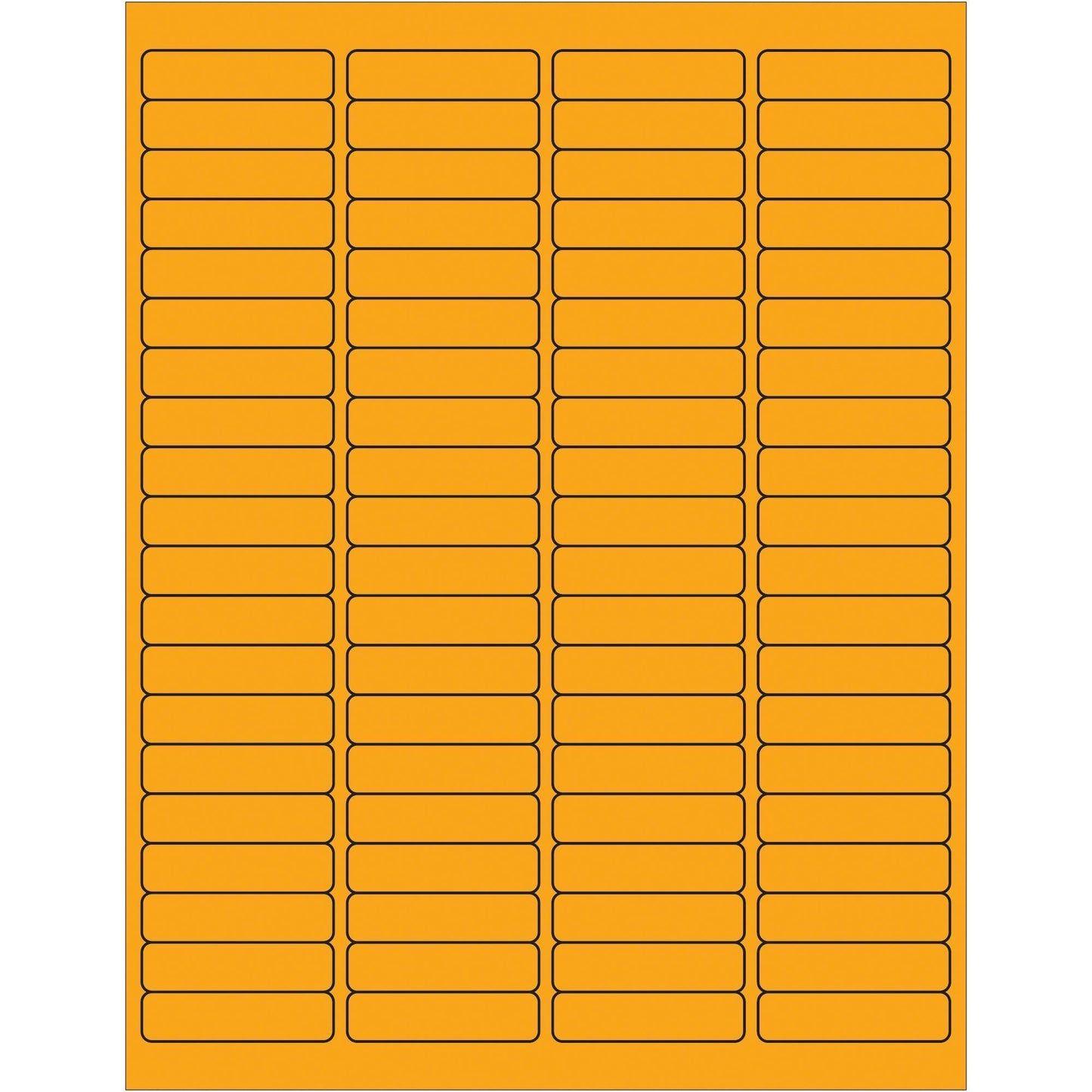 1 15/16 x 1/2" Fluorescent Orange Rectangle Laser Labels - LL171OR