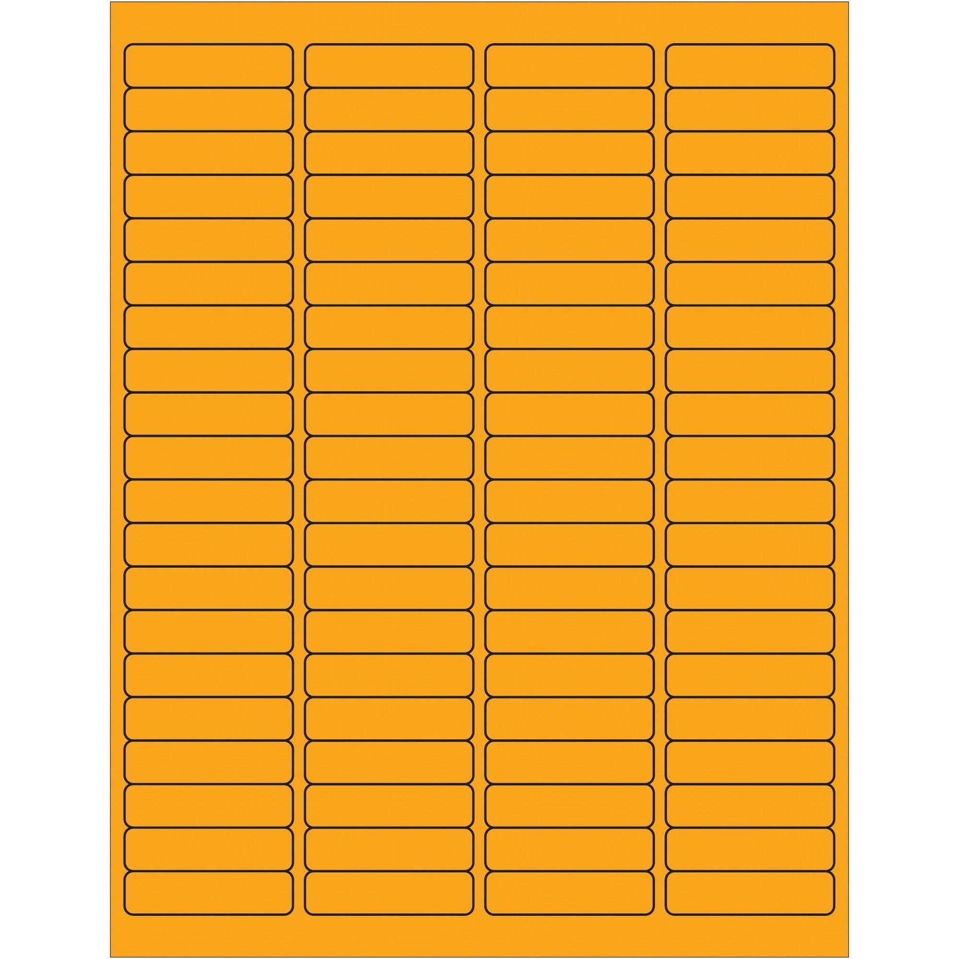 1 15/16 x 1/2" Fluorescent Orange Rectangle Laser Labels - LL171OR