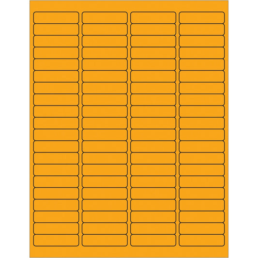 1 15/16 x 1/2" Fluorescent Orange Rectangle Laser Labels - LL171OR