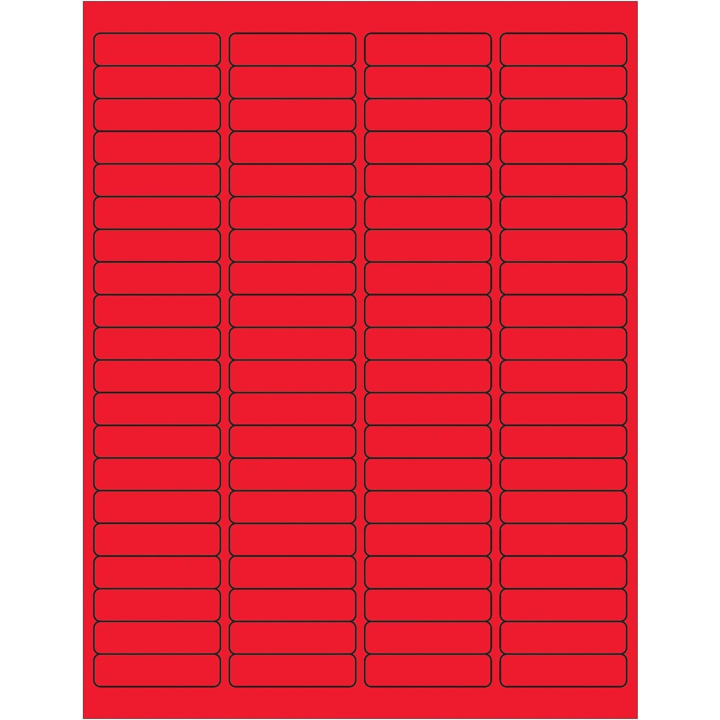 1 15/16 x 1/2" Fluorescent Red Rectangle Laser Labels - LL171RD