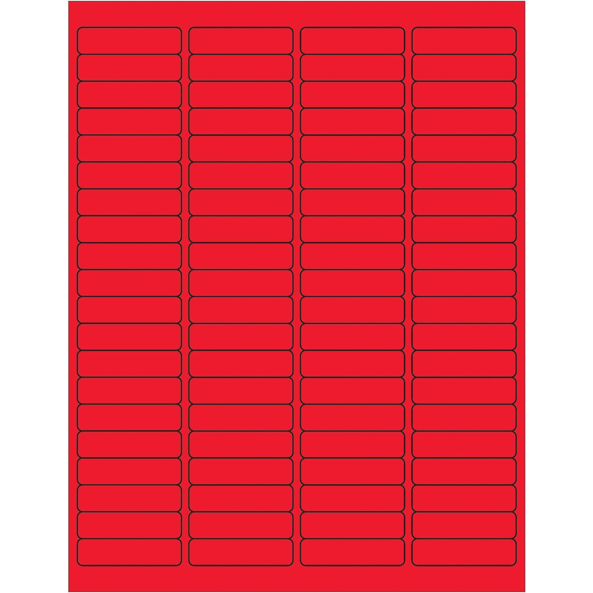 1 15/16 x 1/2" Fluorescent Red Rectangle Laser Labels - LL171RD