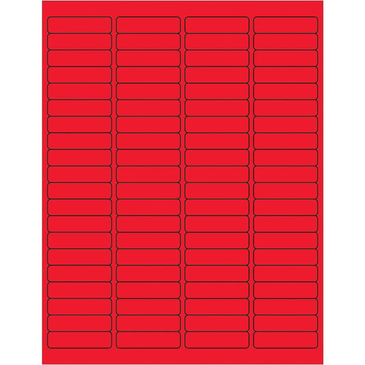 1 15/16 x 1/2" Fluorescent Red Rectangle Laser Labels - LL171RD