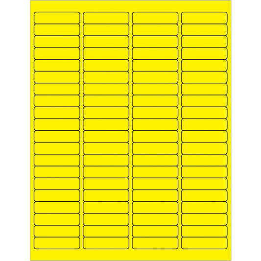 1 15/16 x 1/2" Fluorescent Yellow Rectangle Laser Labels - LL171YE