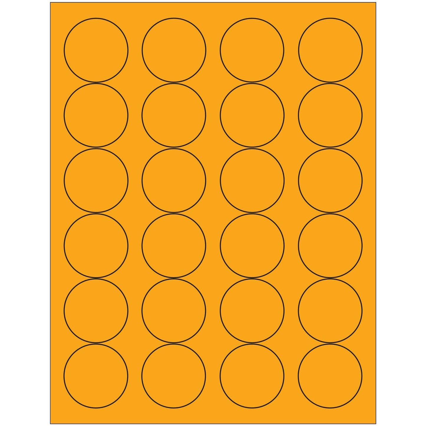 1 2/3" Fluorescent Orange Circle Laser Labels - LL196OR