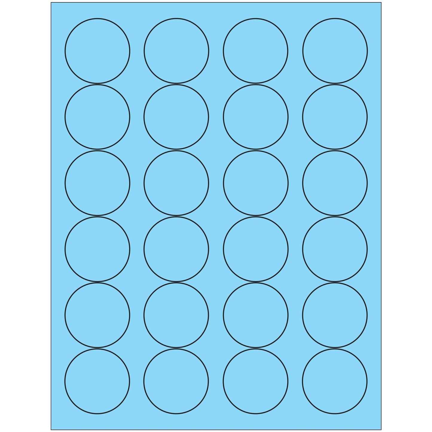 1 2/3" Fluorescent Pastel Blue Circle Laser Labels - LL196BE