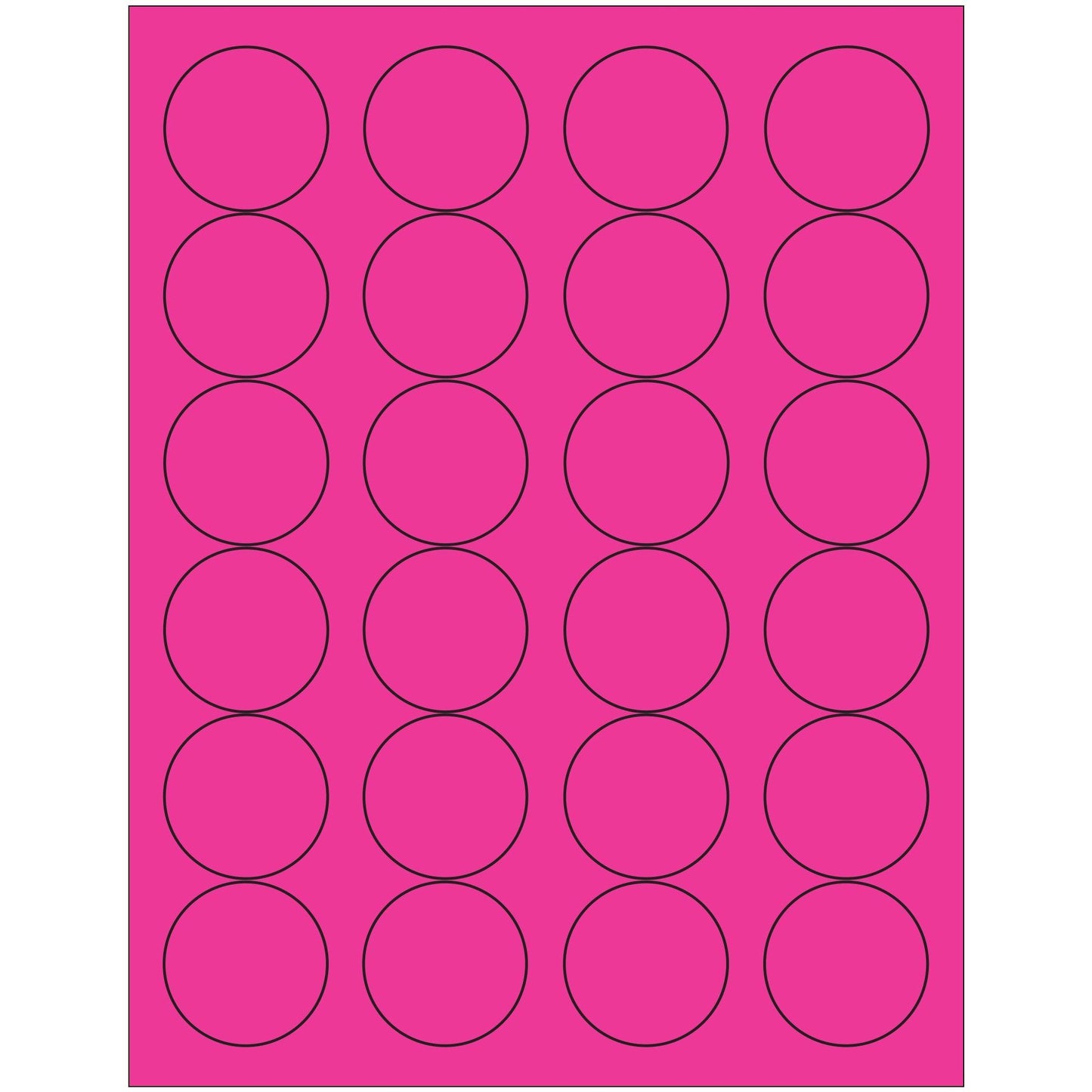 1 2/3" Fluorescent Pink Circle Laser Labels - LL196PK