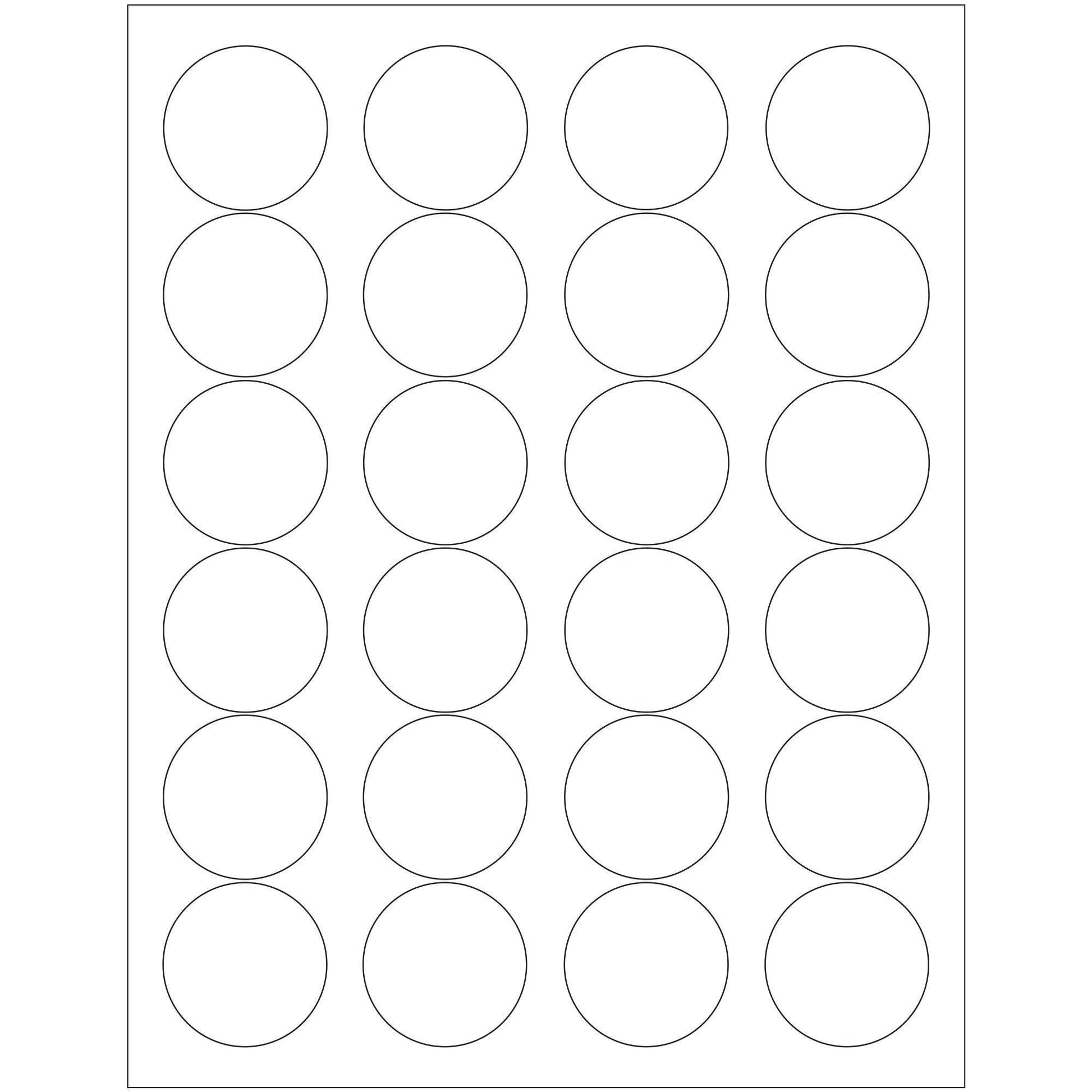 1 2/3" White Circle Laser Labels - LL149