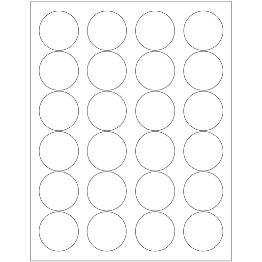 1 2/3" White Circle Laser Labels - LL149