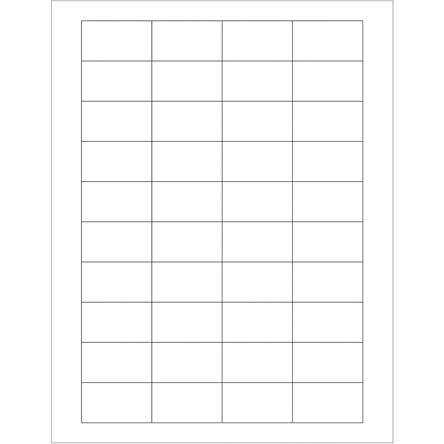 1 3/4 x 1" White Rectangle Laser Labels - LL161