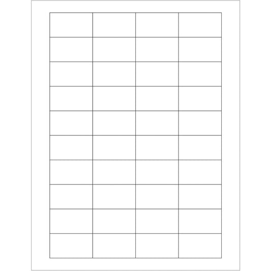 1 3/4 x 1" White Rectangle Laser Labels - LL161