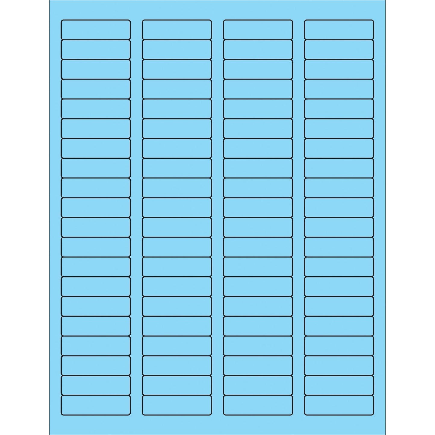 1 3/4 x 1/2" Fluorescent Pastel Blue Rectangle Laser Labels - LL170BE