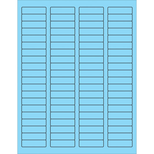 1 3/4 x 1/2" Fluorescent Pastel Blue Rectangle Laser Labels - LL170BE