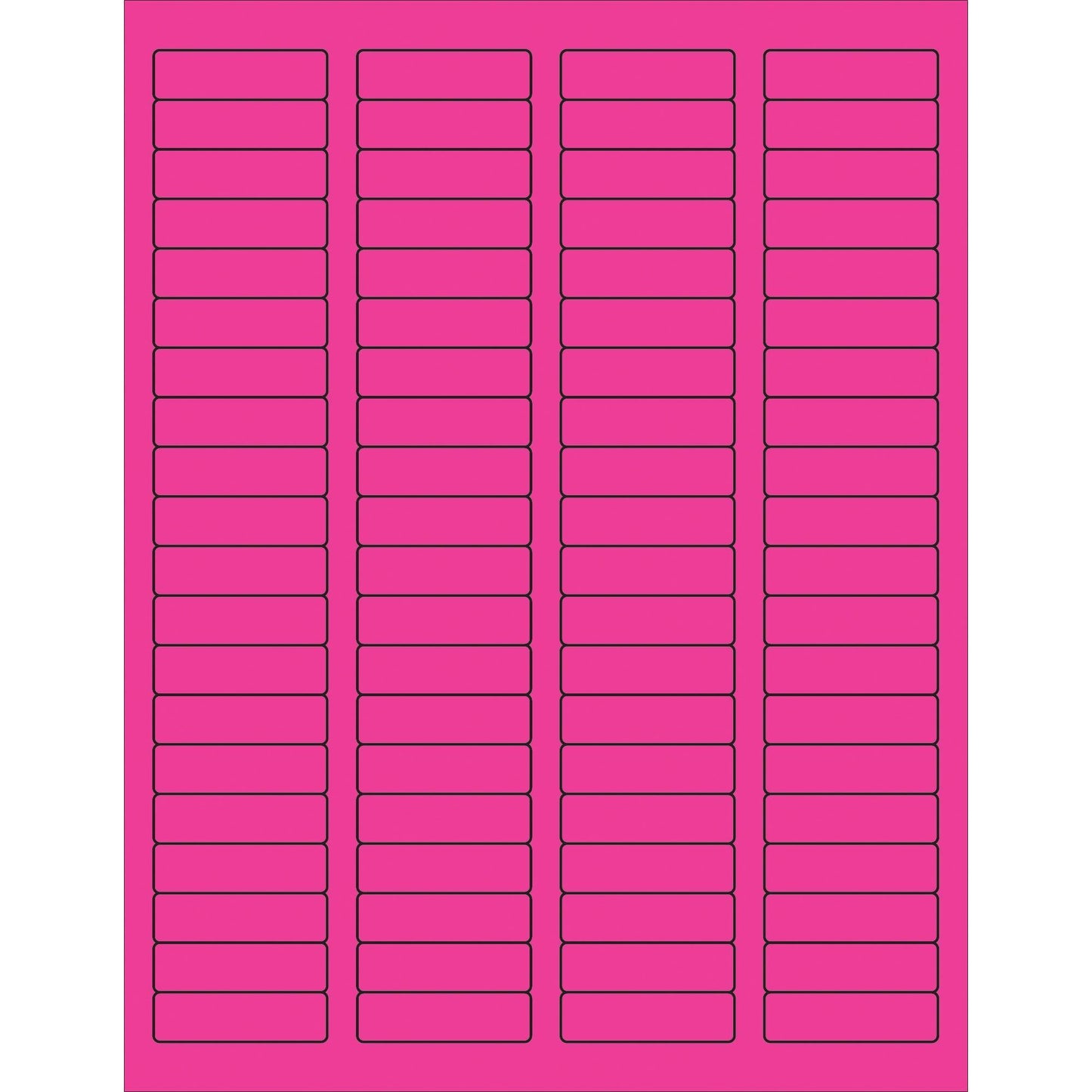 1 3/4 x 1/2" Fluorescent Pink Rectangle Laser Labels - LL170PK