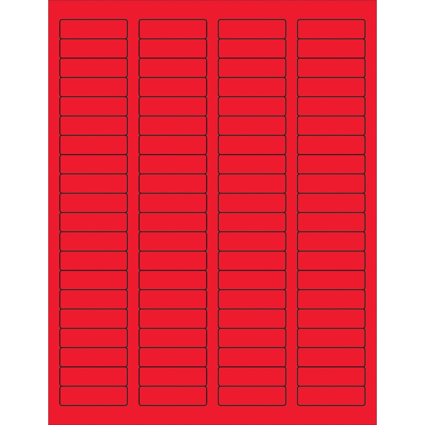 1 3/4 x 1/2" Fluorescent Red Rectangle Laser Labels - LL170RD