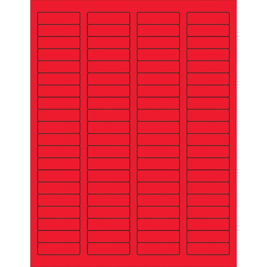 1 3/4 x 1/2" Fluorescent Red Rectangle Laser Labels - LL170RD