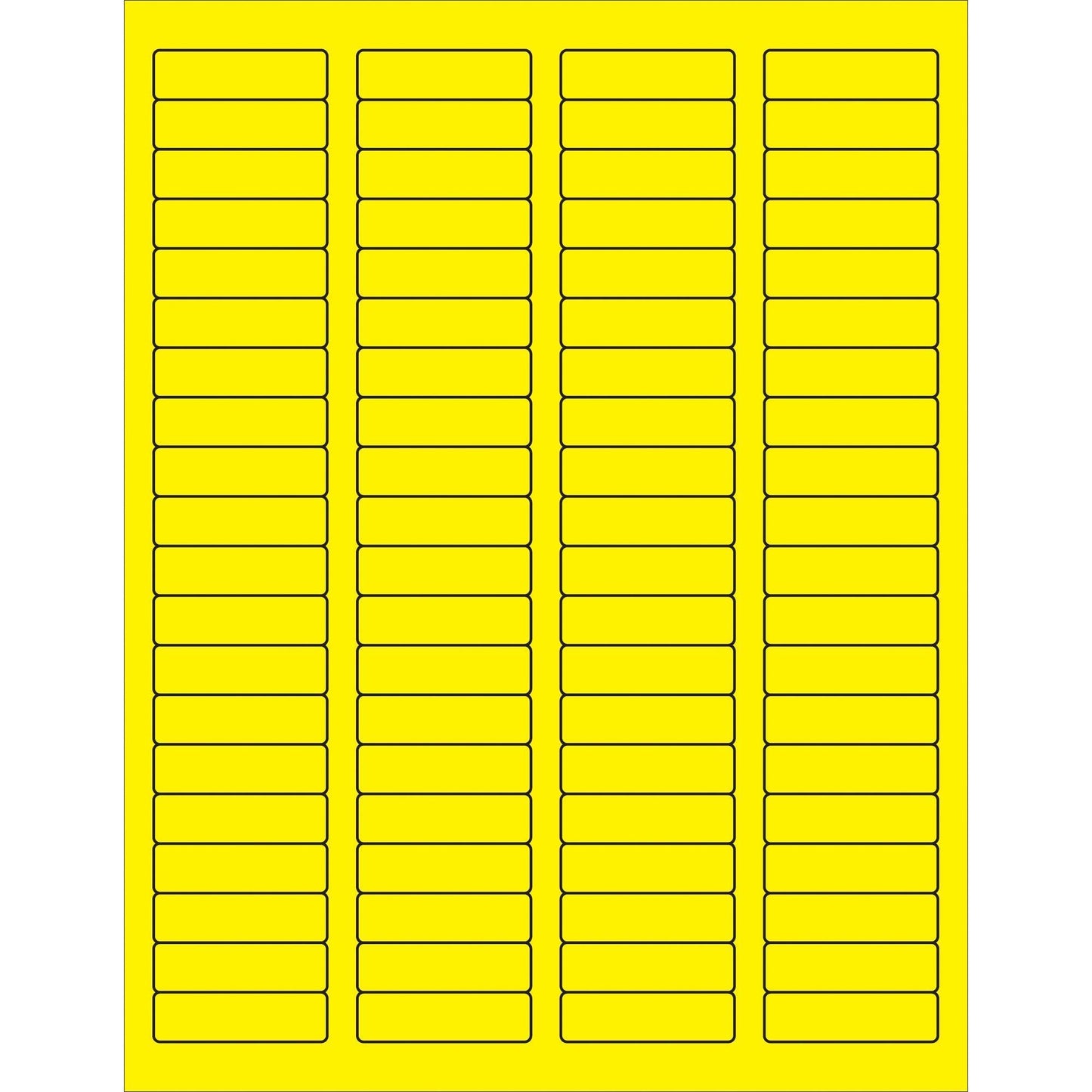 1 3/4 x 1/2" Fluorescent Yellow Rectangle Laser Labels - LL170YE